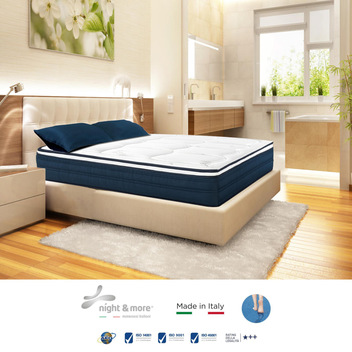 Combinazione: Materasso ''Primula'' 2cm memory foam H22 cm 160x200 con coppia di guanciali Aloe vera