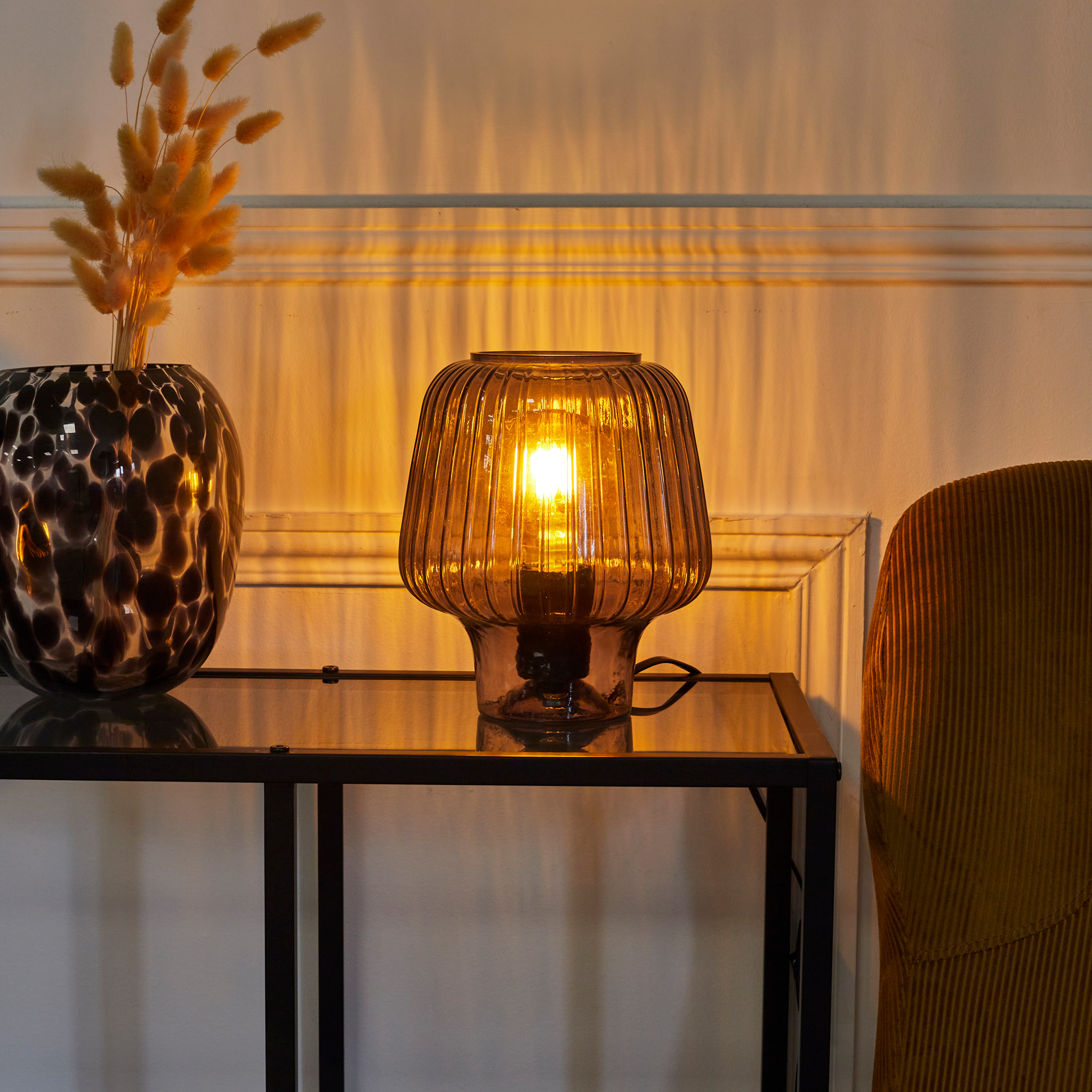 Lampe De Table Champignon Verre