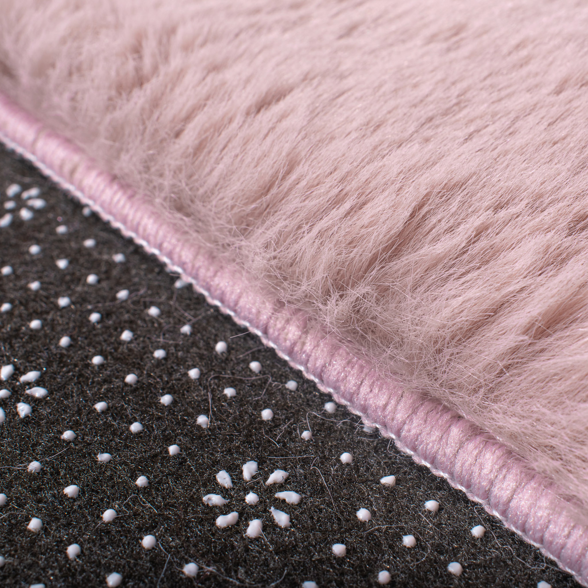 AVA - Tapis doux à poils longs lavable en machine - Rose