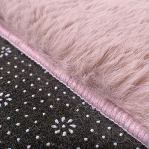 AVA - Tapis doux à poils longs lavable en machine - Rose