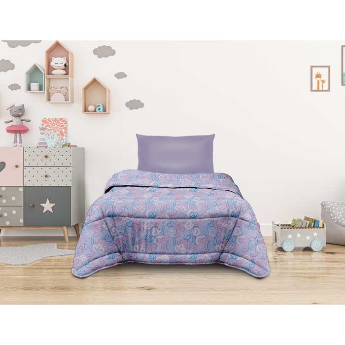 TRAPUNTA INVERNALE FUN LILLA LETTO PIAZZA E MEZZA PRODOTTO ITALIANO