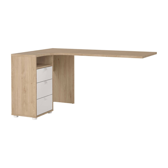 Scrivania Peipah, Scrittoio multiuso, Tavolo per ufficio porta PC, Piano di lavoro, 150x100 h76 cm, Rovere e Bianco