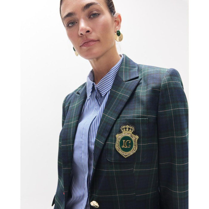 Camicia a quadri americana con stemma