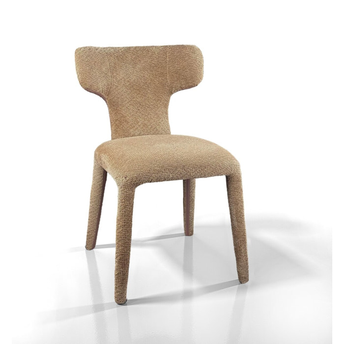Lot de 2 chaises de salle à manger Tomasucci HERD, en tissu, sable, 60 × 50 × 81 cm