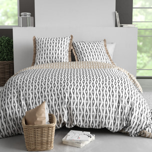 Parure housse de couette 3pcs 100% coton 57 fils nils
