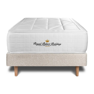 Ensemble 1p - Matelas Ressorts ensachés et mémoire de forme - Maxi Epaisseur : 26cm - Confort : Équilibré - Bouclette - Windsor