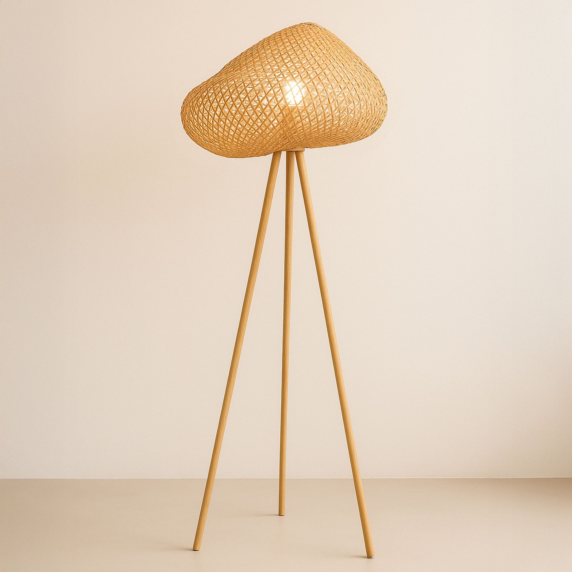 Lampadaire en bambou pieds en bois h165cm LIPS