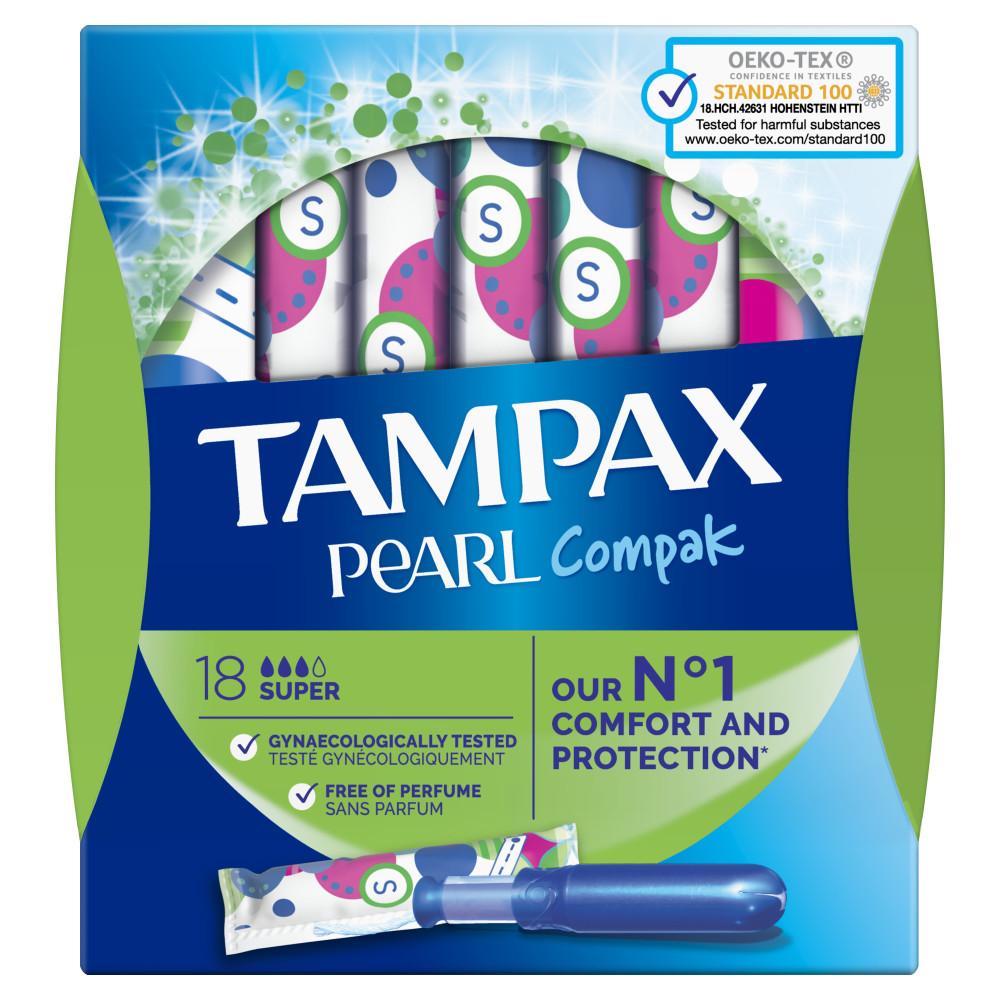 4x18 Tampax Pearl Compak Super Tampons Applicateur