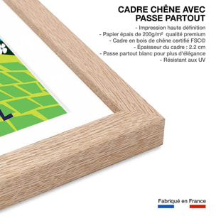 Poster de l'alsace en dodoche Affiche + cadre en bois - Chêne
