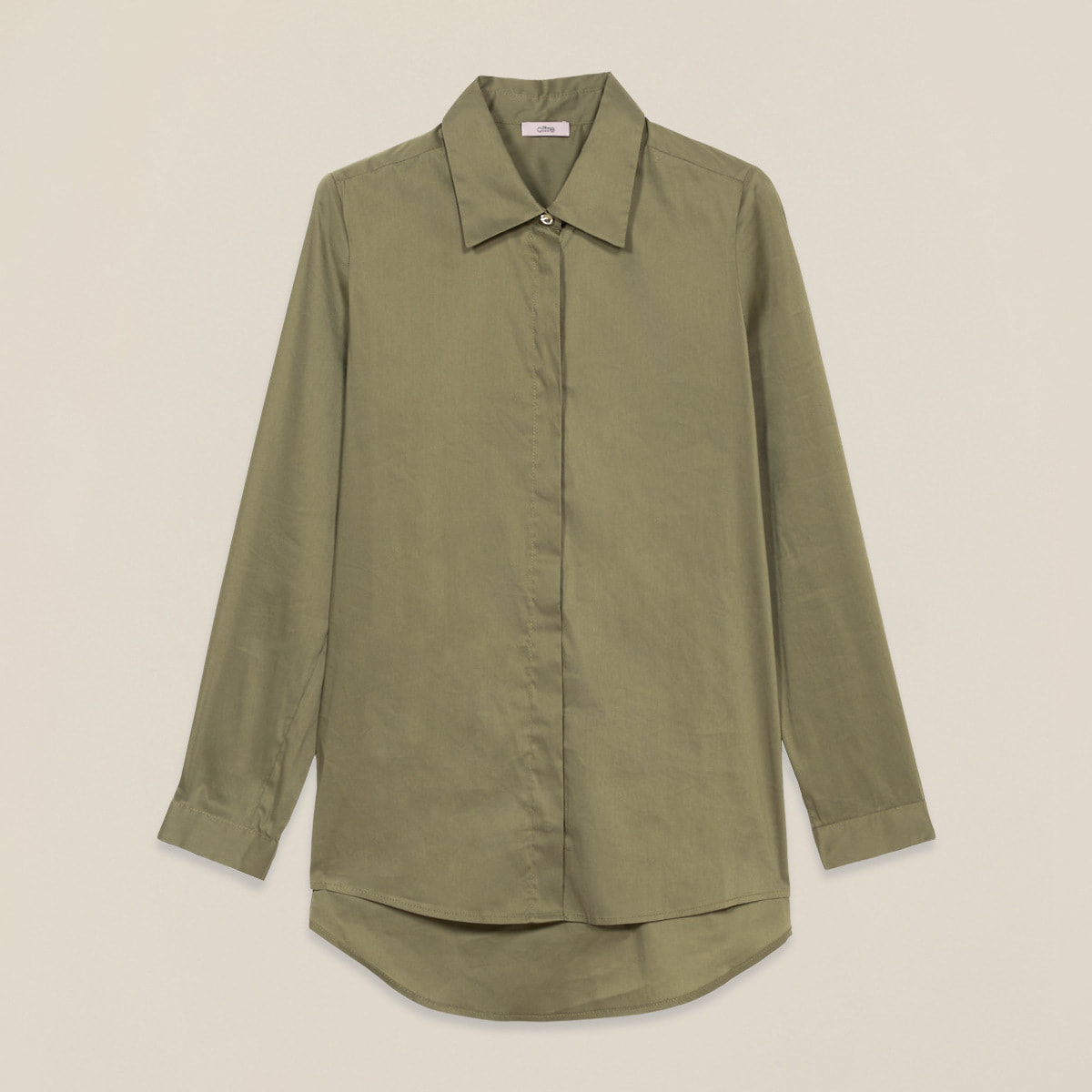 Oltre - Camicia in popeline - Verde militare