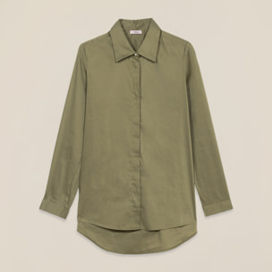 Oltre - Camicia in popeline - Verde militare