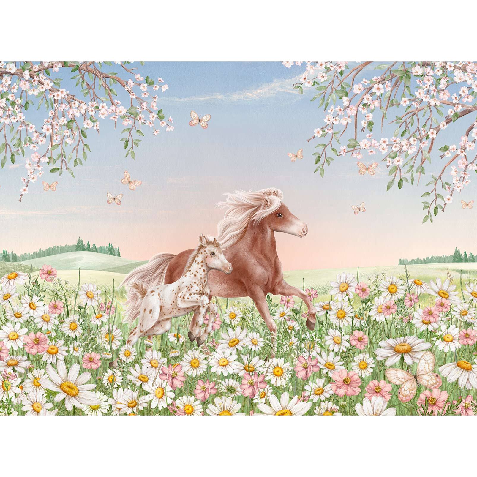 Papier peint panoramique ccène champêtre Intissé