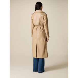 Oltre - Trench largo en tejido revestido - Beige