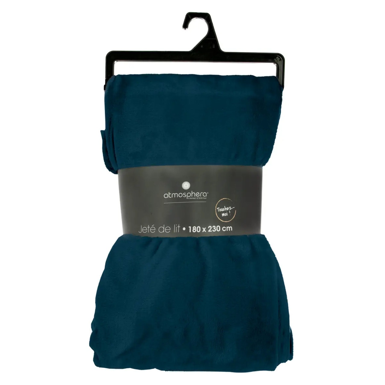 Plaid "Ollis" en flanelle bleu égéen 180x230cm