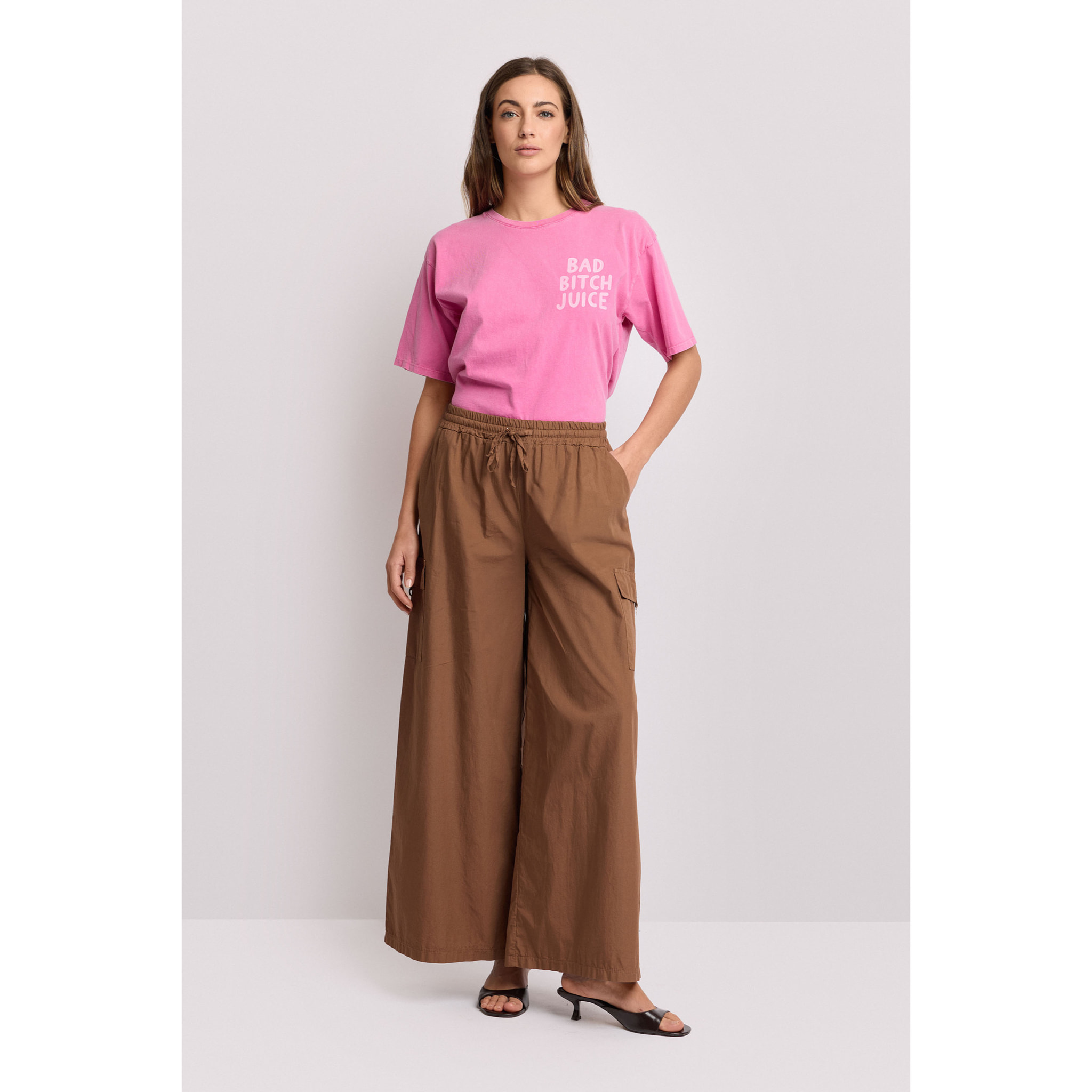 Kocca - Pantaloni wide leg con tasche Donna, Tinta unita