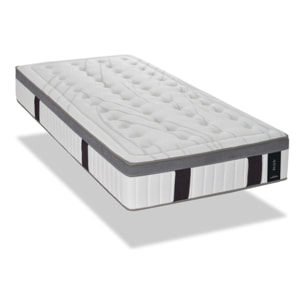 Ensemble Matelas Altesse & Sommier Kit Tissu, Mémoire de Forme & Hyper Soft, 27 cm, Accueil Enveloppant, Soutien Ferme