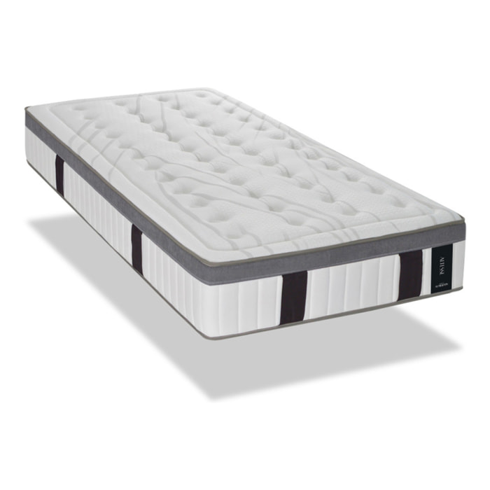 Ensemble Matelas Altesse & Sommier Kit Tissu, Mémoire de Forme & Hyper Soft, 27 cm, Accueil Enveloppant, Soutien Ferme