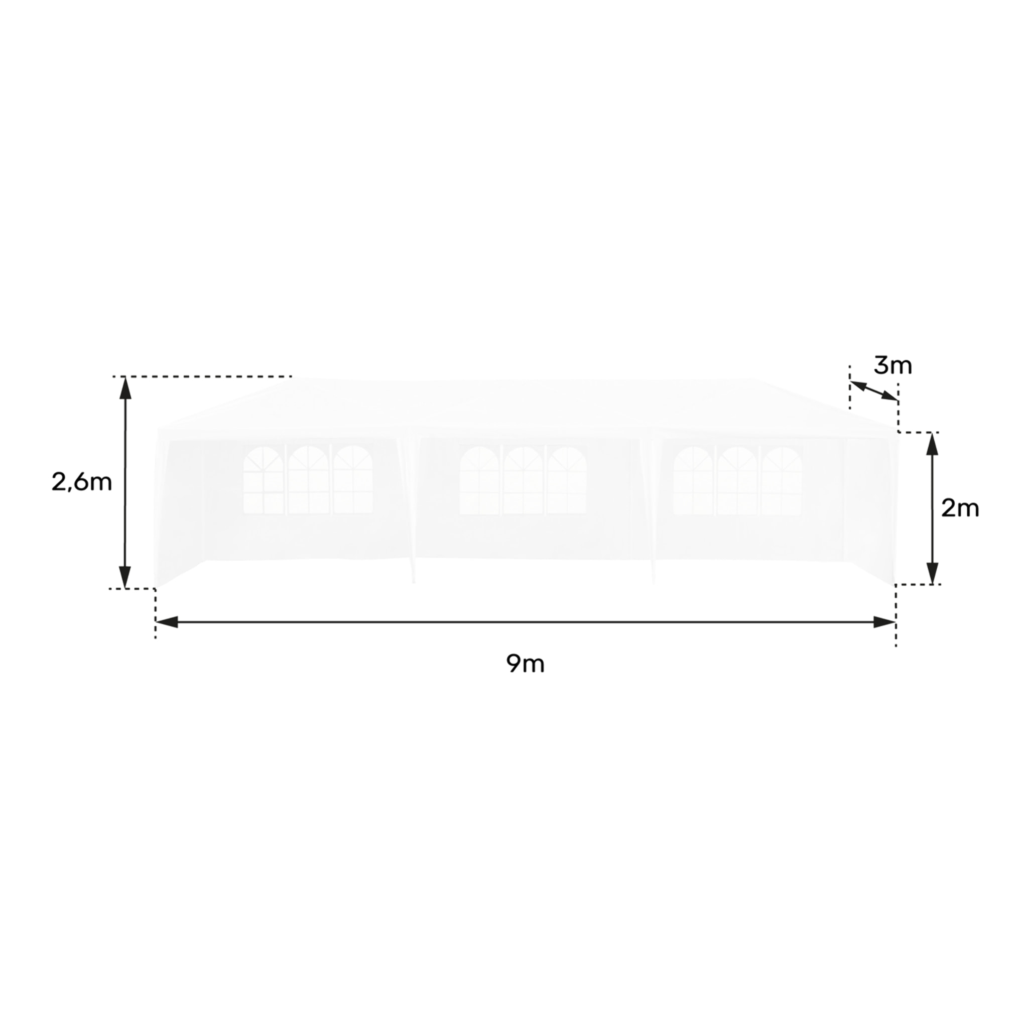 Tente de réception 3 × 9m ALIZÉ