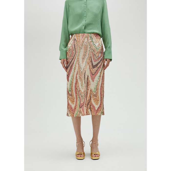 Gonna paillette stretch