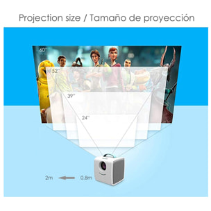 Proyector de video para niños portátil, con HDMI, USB, micro SD