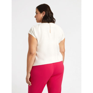 Fiorella Rubino - Blusa con scollo ricamato - Bianco