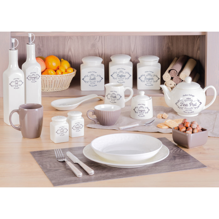 Set 3 barattoli con coperchio Excelsa – Fine Quality, Ceramica, Bianco