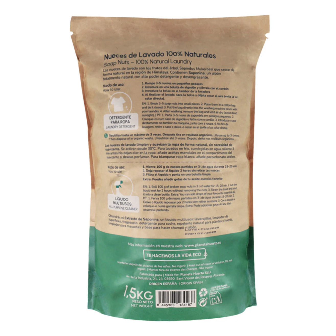 Nueces de Lavado Planeta Huerto 1,5 kg