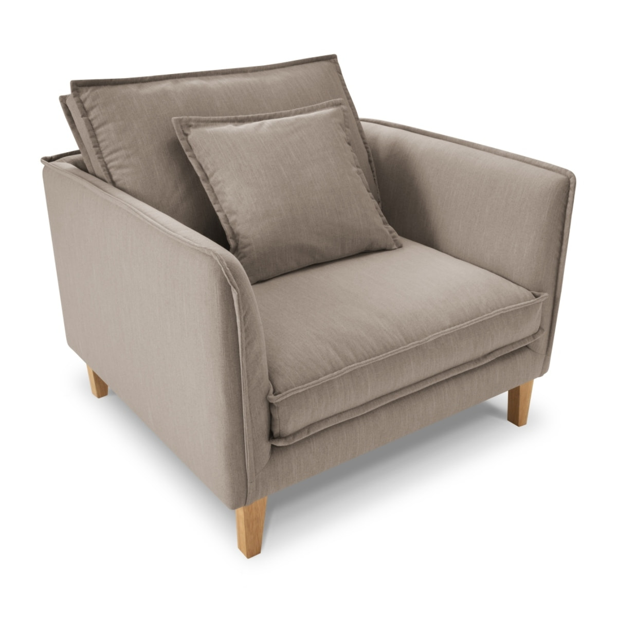 Fauteuil xl "Provence" en tissu structurel beige foncé