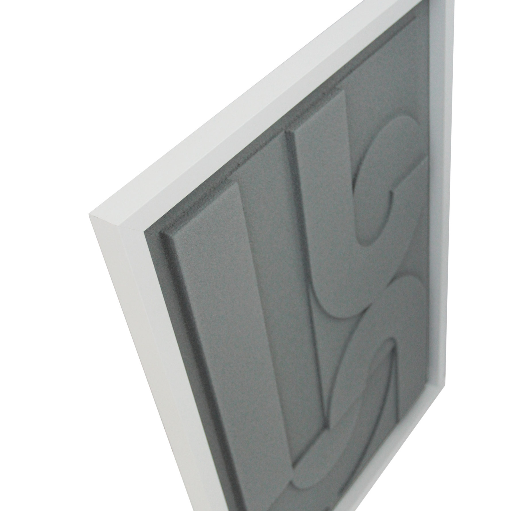 Cuadro Curves resina 3D texturizado gris 70x50x4 cm