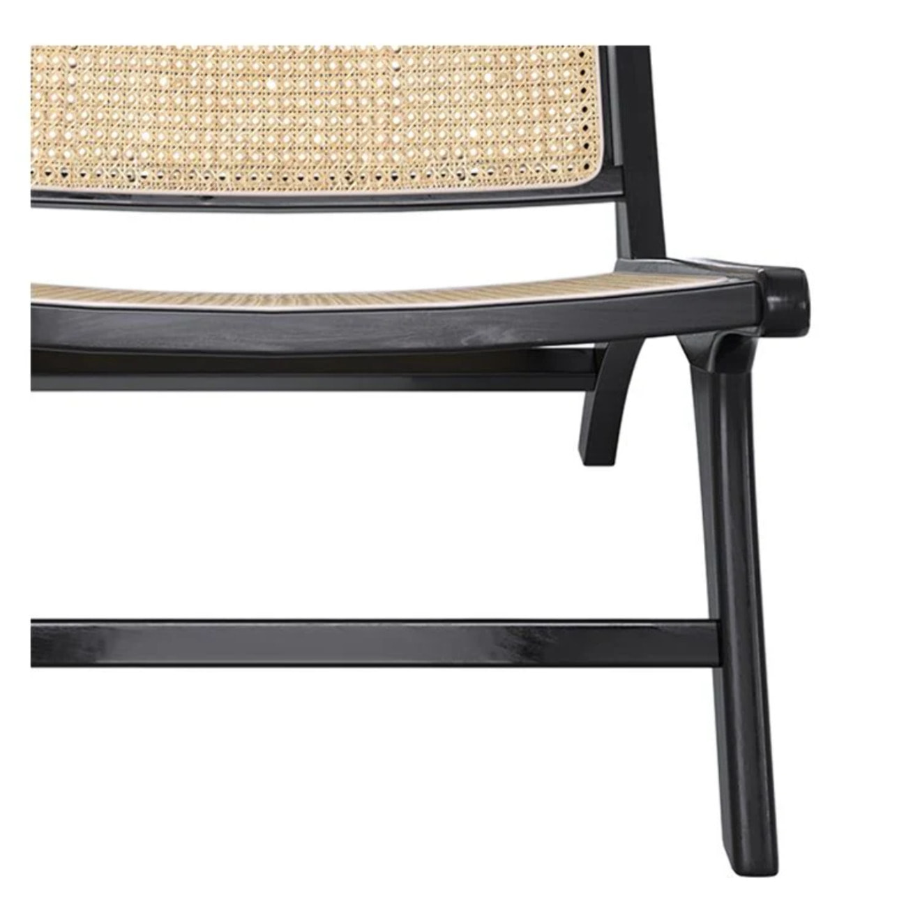 Fauteuil en teck noir et tressage cannage en rotin - Kilka