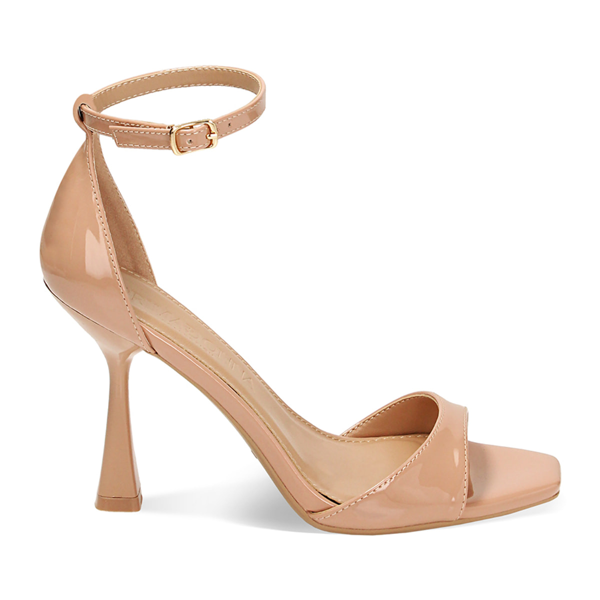 Sandali nude in vernice, tacco 9,5 cm