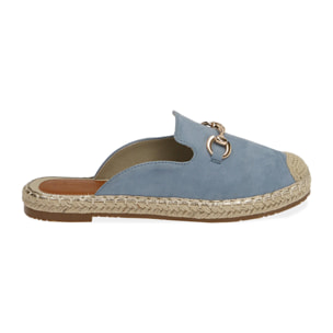 Espadrillas celeste in microfibra