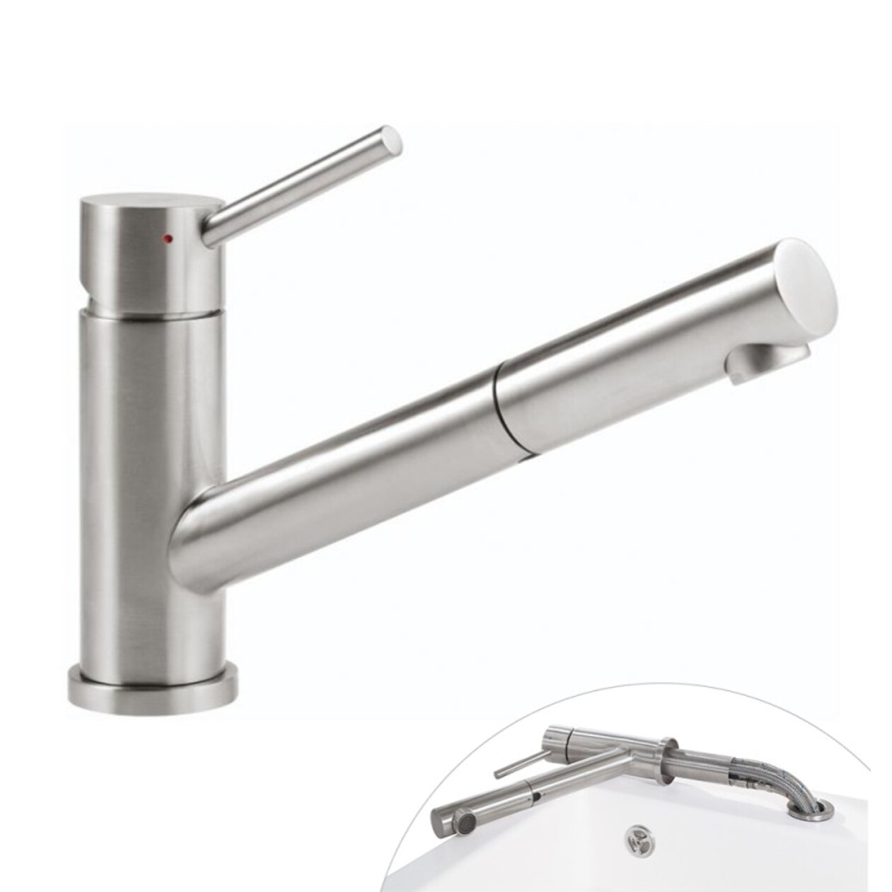 Robinet cuisine rabattable Como Shower window inox