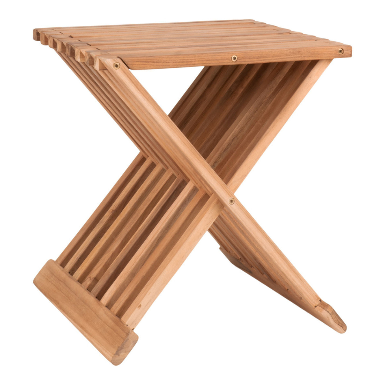 Sgabello Erto in teak naturale 40x35x45 cm
