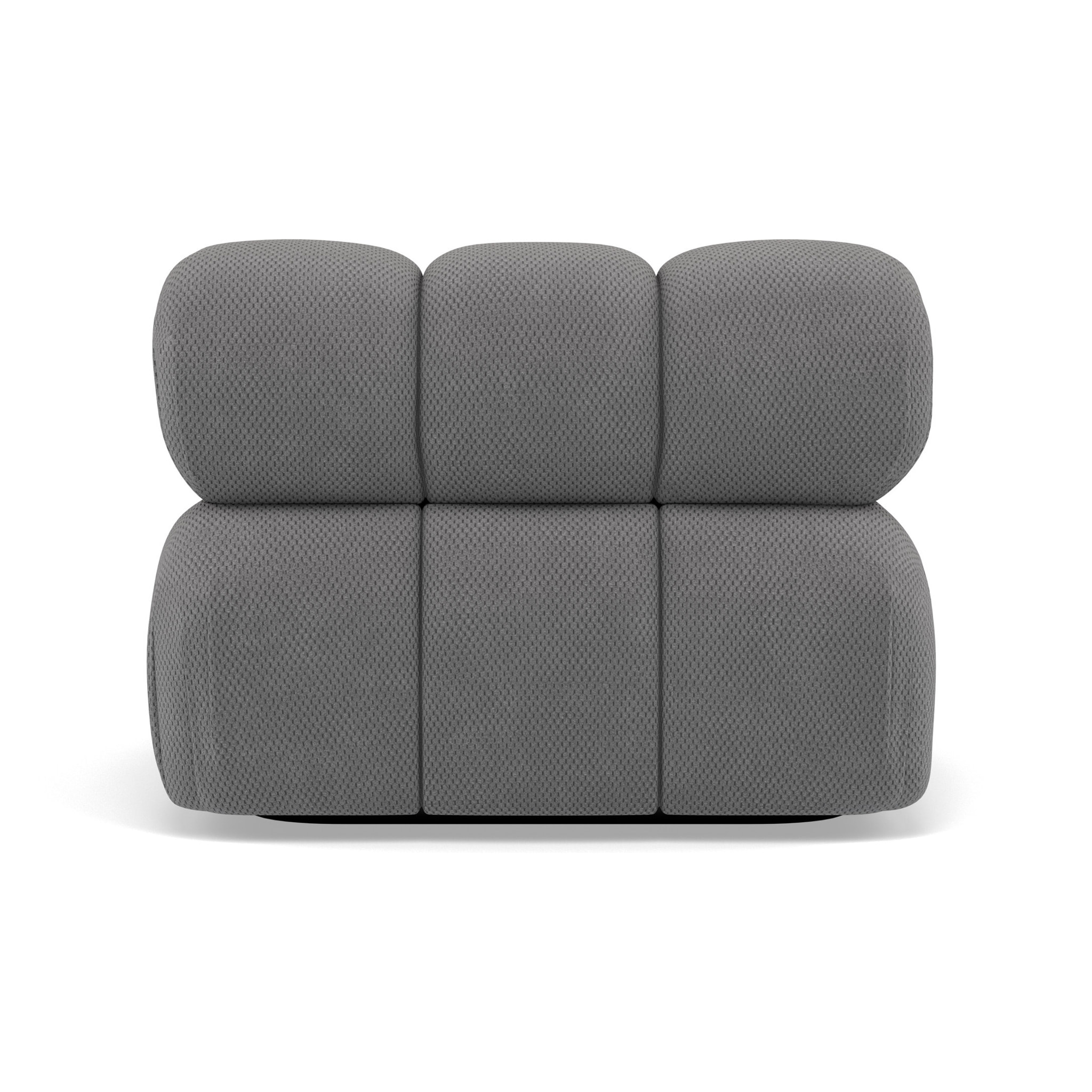 Ruby - module d'assise droit en velours texturé - Gris