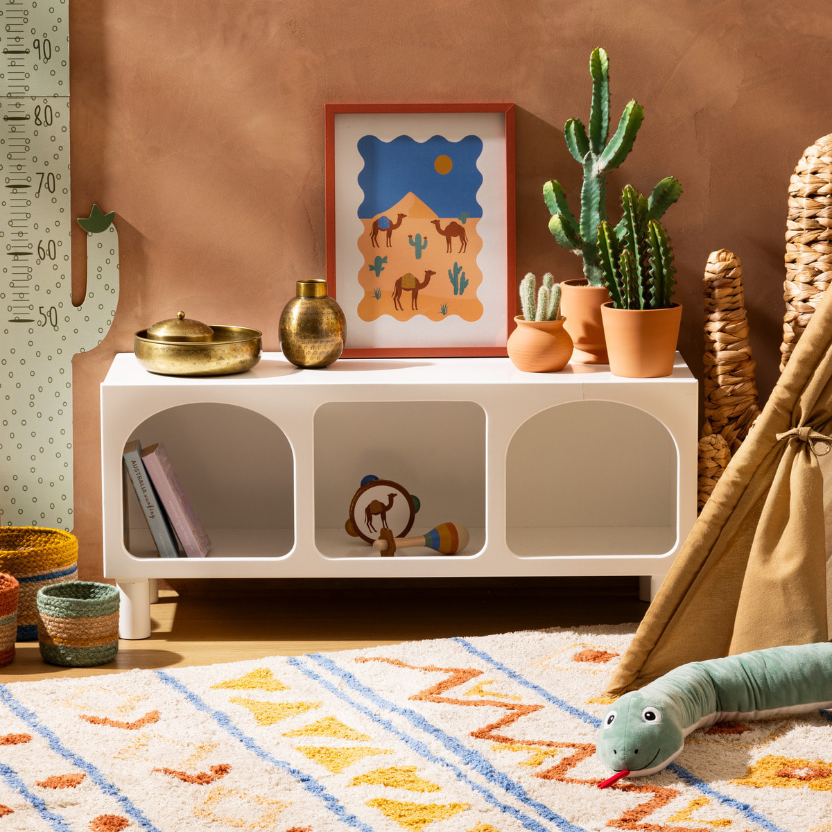 Etagère 3 compartiments "Tara" blanc 90x40x32cm