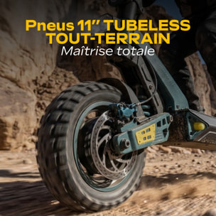 Trottinette Électrique Adulte UrbanGlide GT PRO 1300W - Autonomie 80 km - Pneus 11" Tubeless Tout-Terrain - Batterie 48V - Double Frein à Disque - IPX5