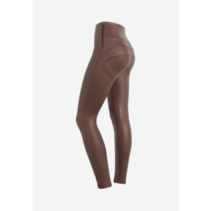 Pantaloni push up WR.UP® in similpelle con vita altissima