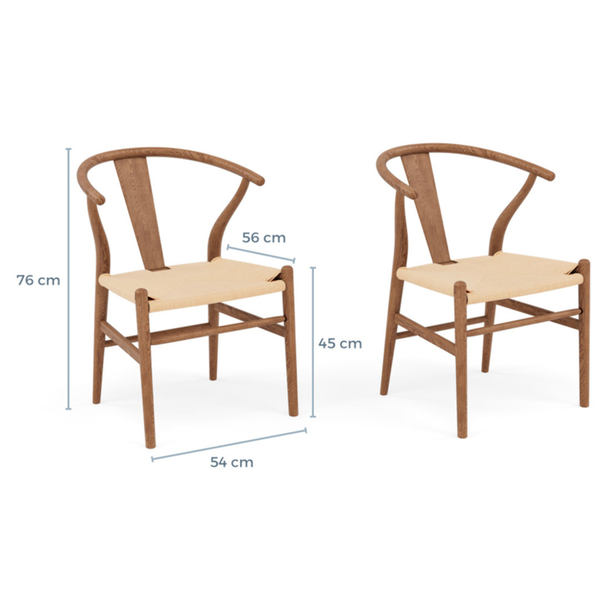 Bergen - lot de 2 chaises - bois d'hêtre - Bois