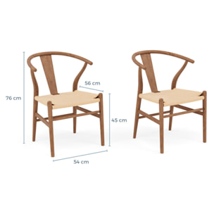 Bergen - lot de 2 chaises - bois d'hêtre - Bois