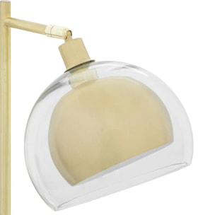 Lampe "Rivi" verre métal doré H48cm