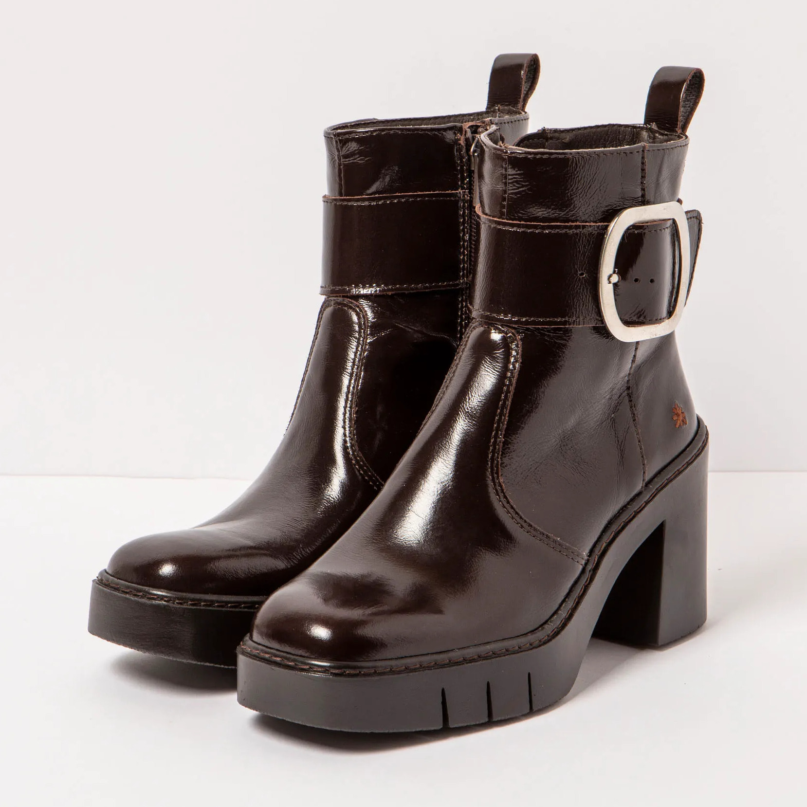 Botines con tacón 1979 NAPPA SHINNY BROWN/BERNA color Brown