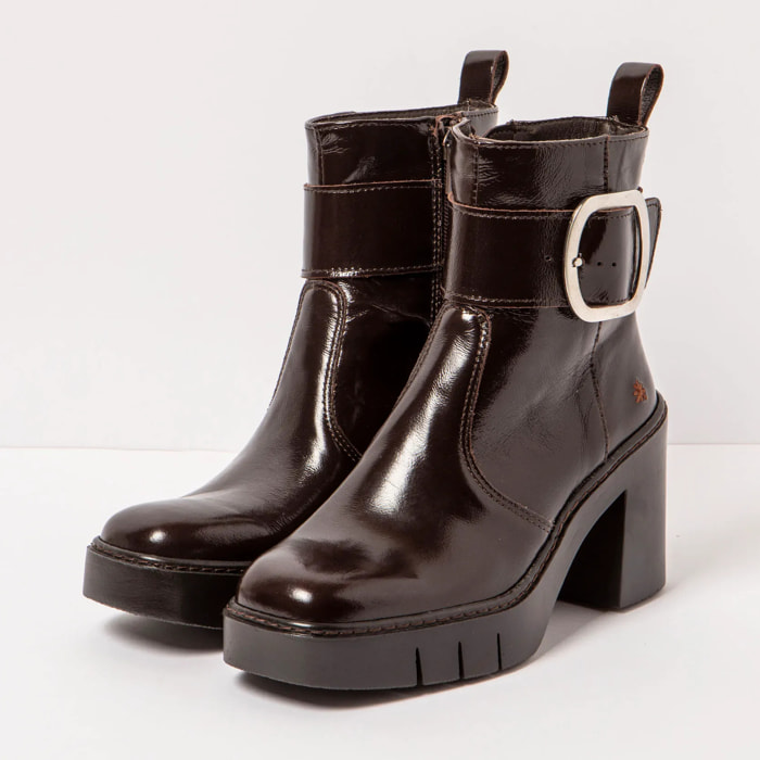 Botines con tacón 1979 NAPPA SHINNY BROWN/BERNA color Brown