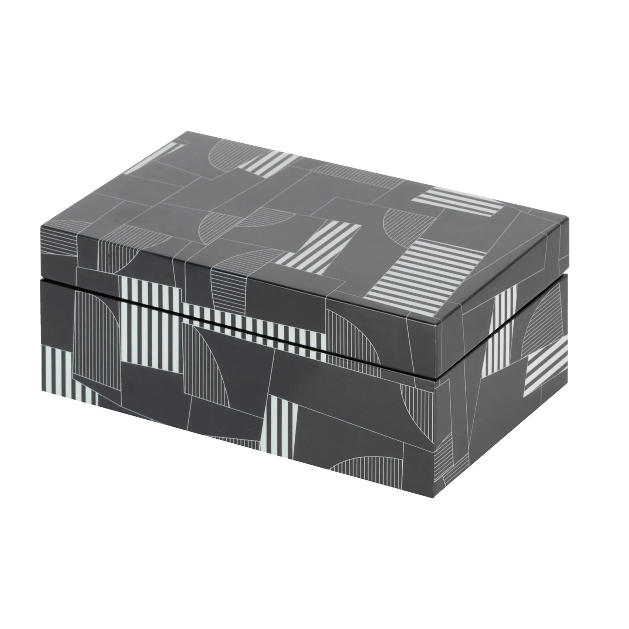 Caja Mdf Negro Gris 20x12x8 Cm