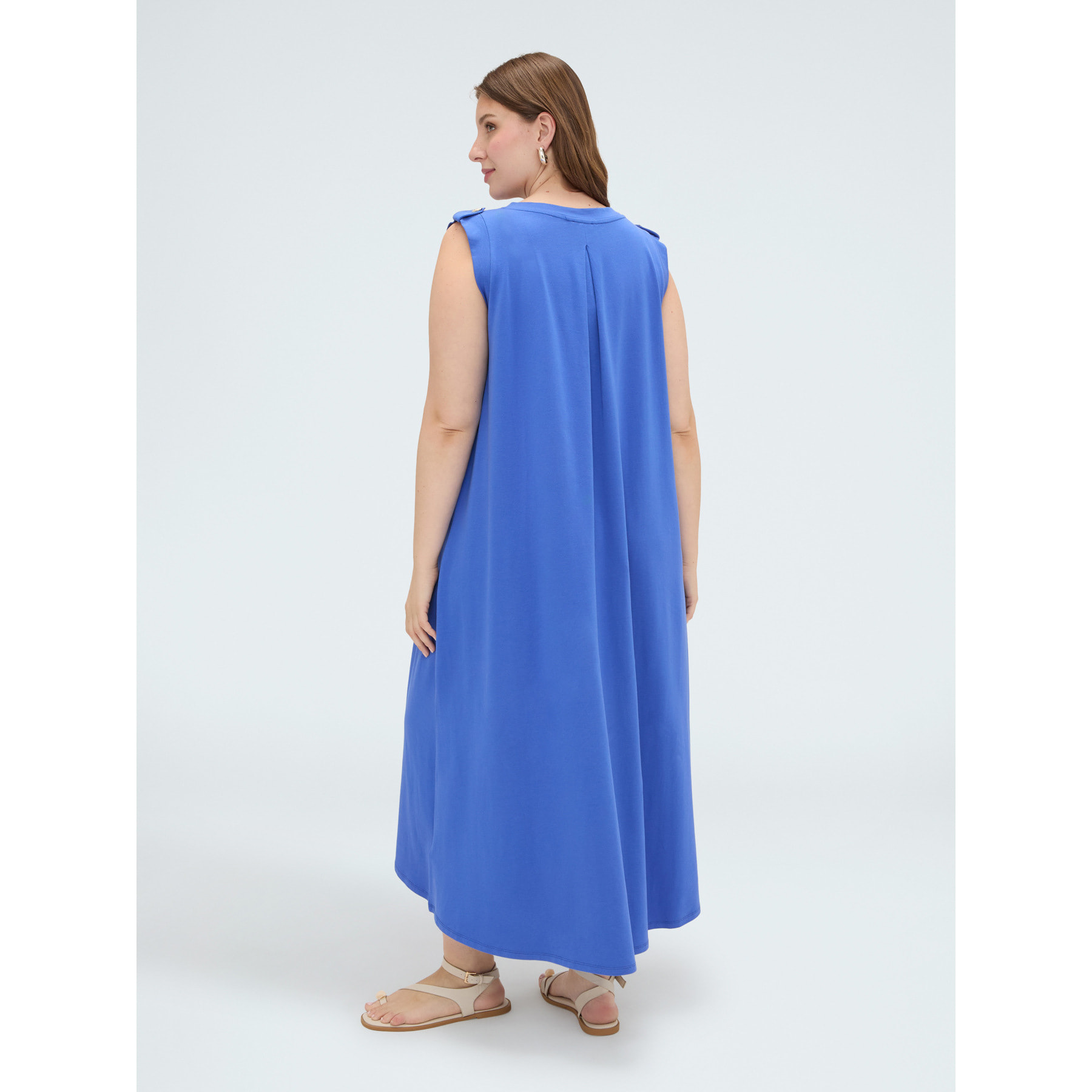Fiorella Rubino - Vestido largo con escote en V - Azul aciano