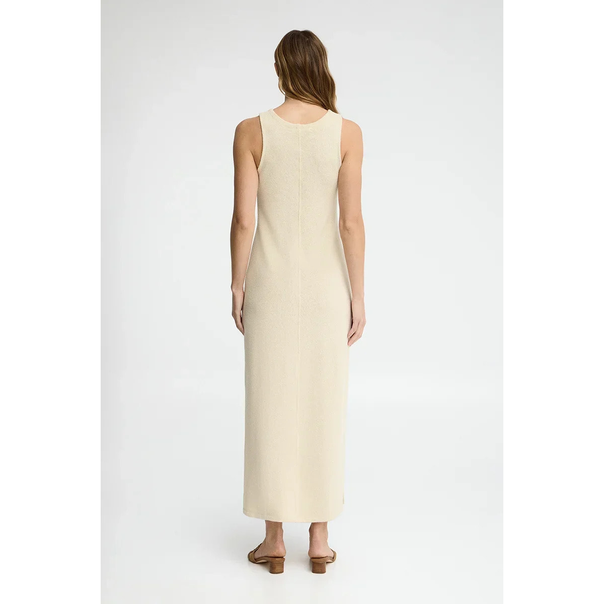 Vestido color crema de punto rustico con logo Polo Club