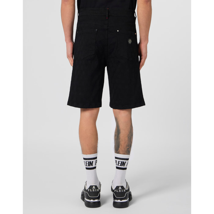PHILIPP PLEIN Formentera Fit Shorts Embroidery Monogram