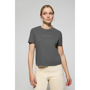 Camiseta Tori color asfalto con logo Minimal Combo Polo Club