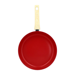Poêle en revêtement céramique 28cm rouge - tous feux COLORAMA
