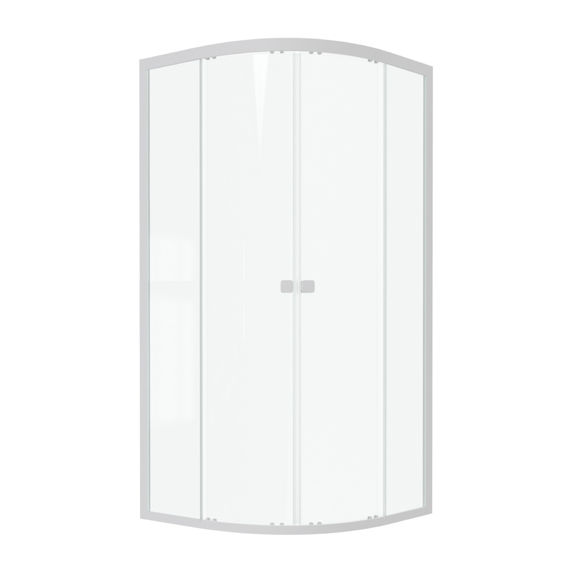 Porte de douche 1/4 cercle blanc 90x90cm de largeur - verre transparent - WHITY ROUND
